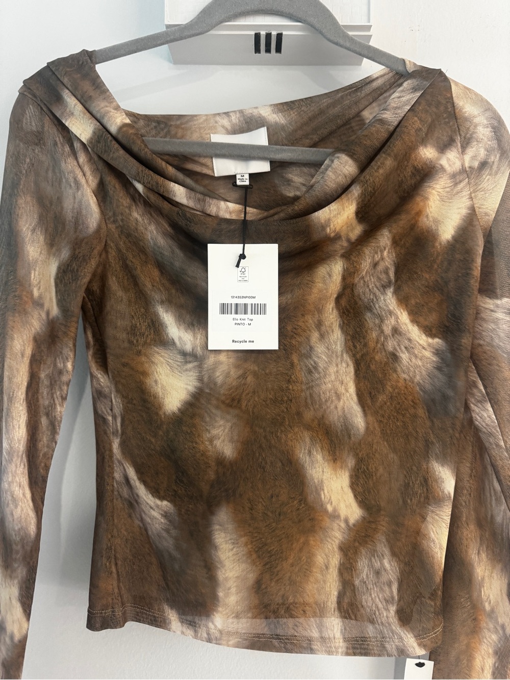 Reformation Bronze Tie-Dye Off-Shoulder Top NWT - Picture 2 of 4